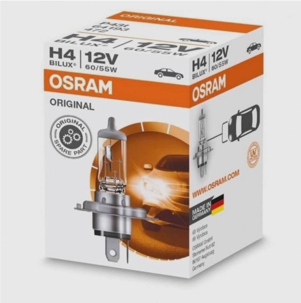 Лампа галогенная Osram цоколь Н4, 10 штук