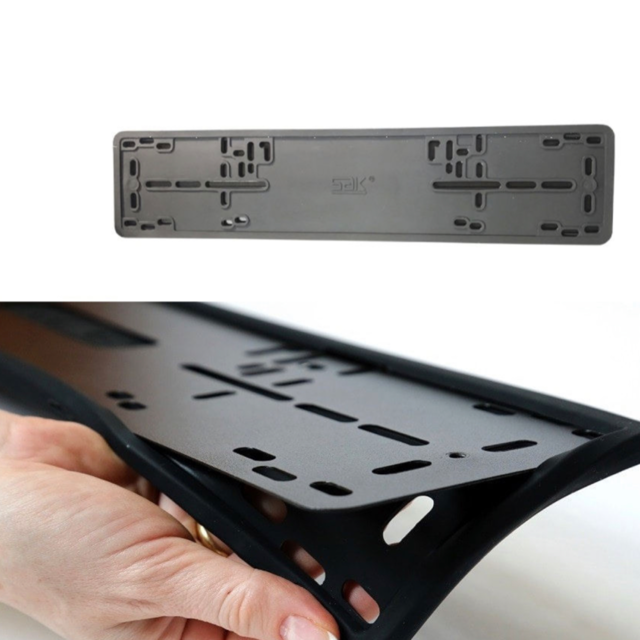 Силиконовая рамка SAK на металлической подложке с креплением, черная