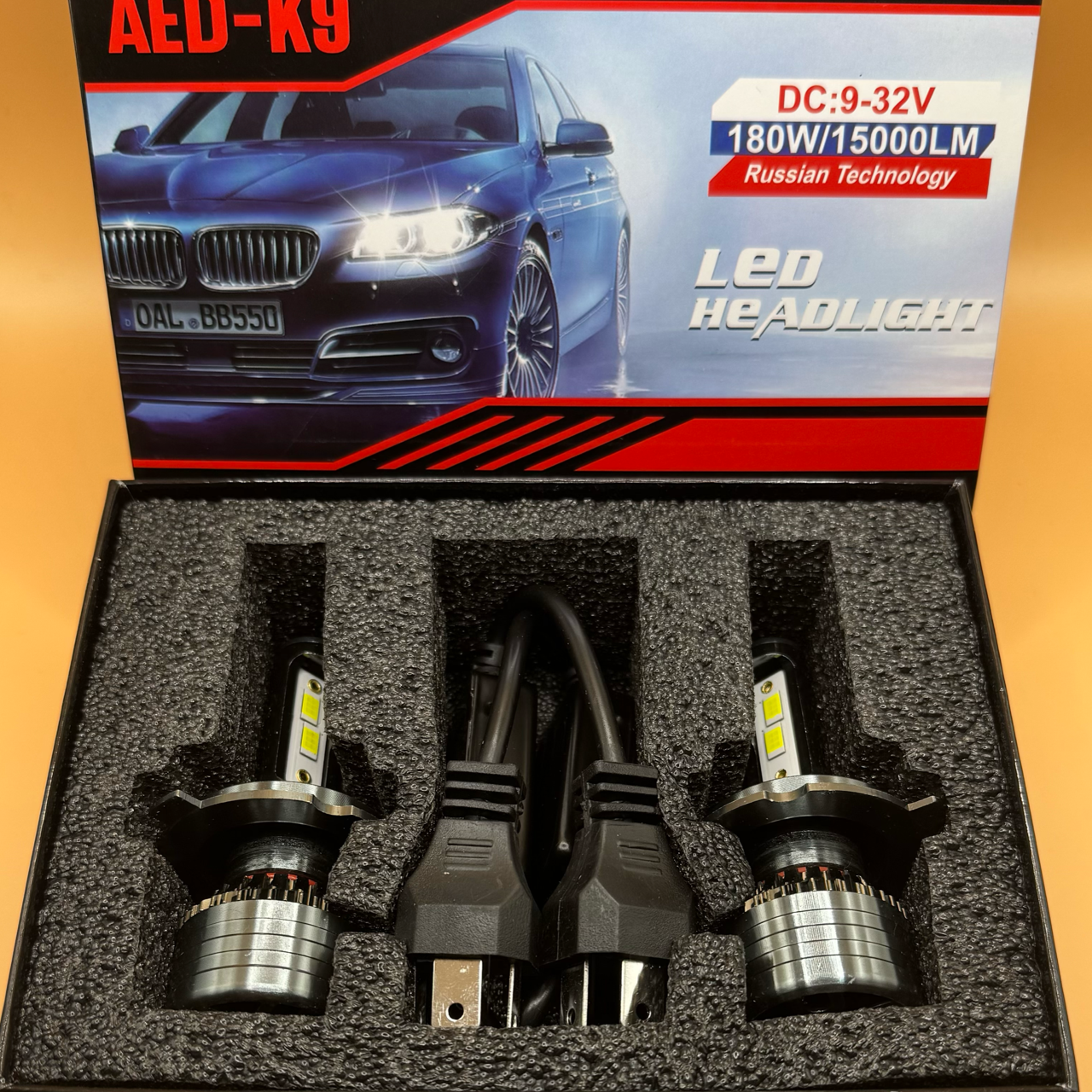 Лампа светодиодная AED9 цоколь H4, 2 штуки
