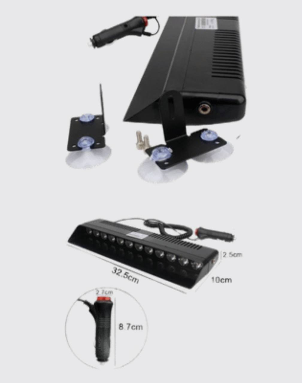 Стробоскоп под лобовое стекло (красный+синий+белый)
