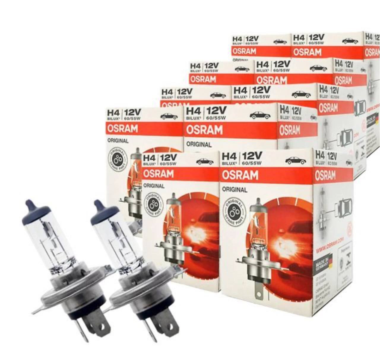 Лампа галогенная Osram цоколь Н4, 10 штук