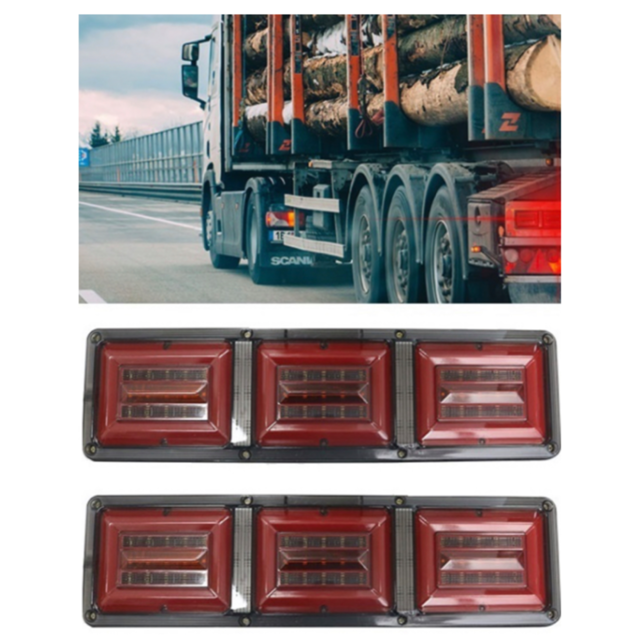 Задние светодиодные фонари на Газель, грузовик (квадраты)