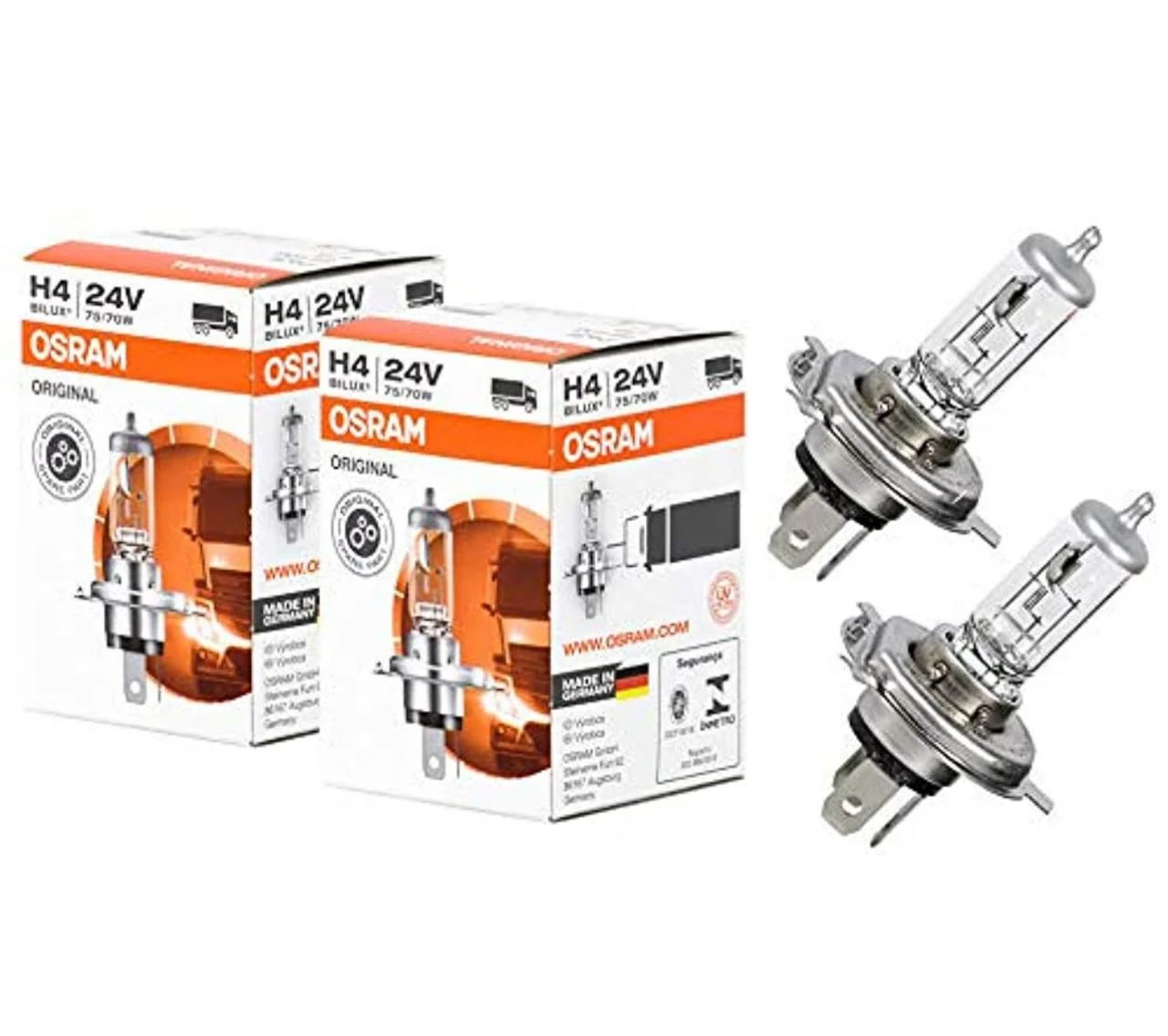 Лампа галогенная Osram цоколь Н4, 2 штуки