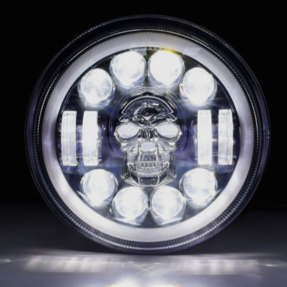Фара светодиодная (череп) 7 дюймов