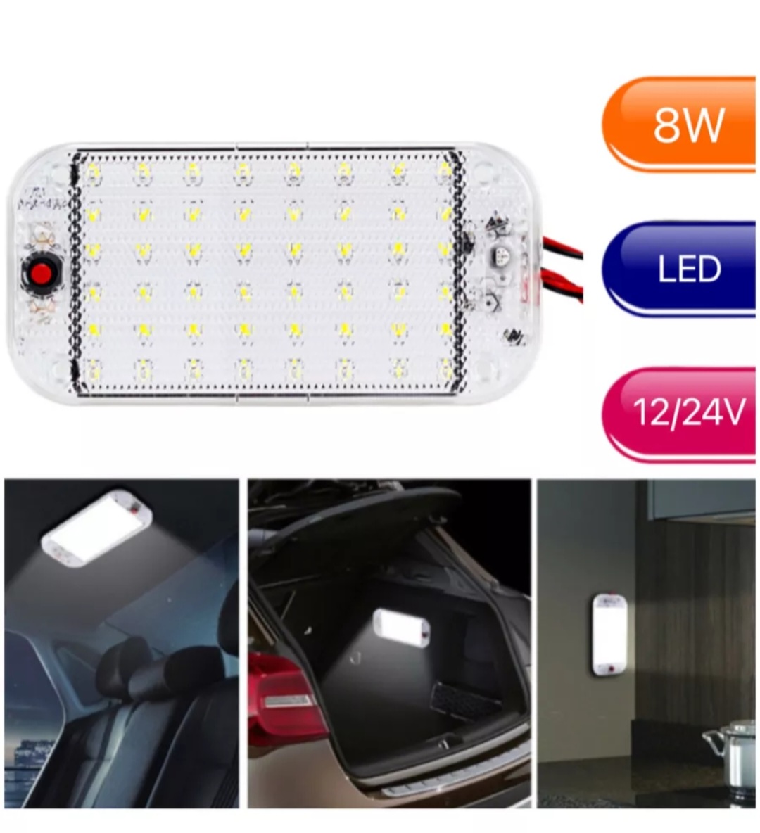 Светодиодный плафон освещения салона автомобиля, 2 штуки