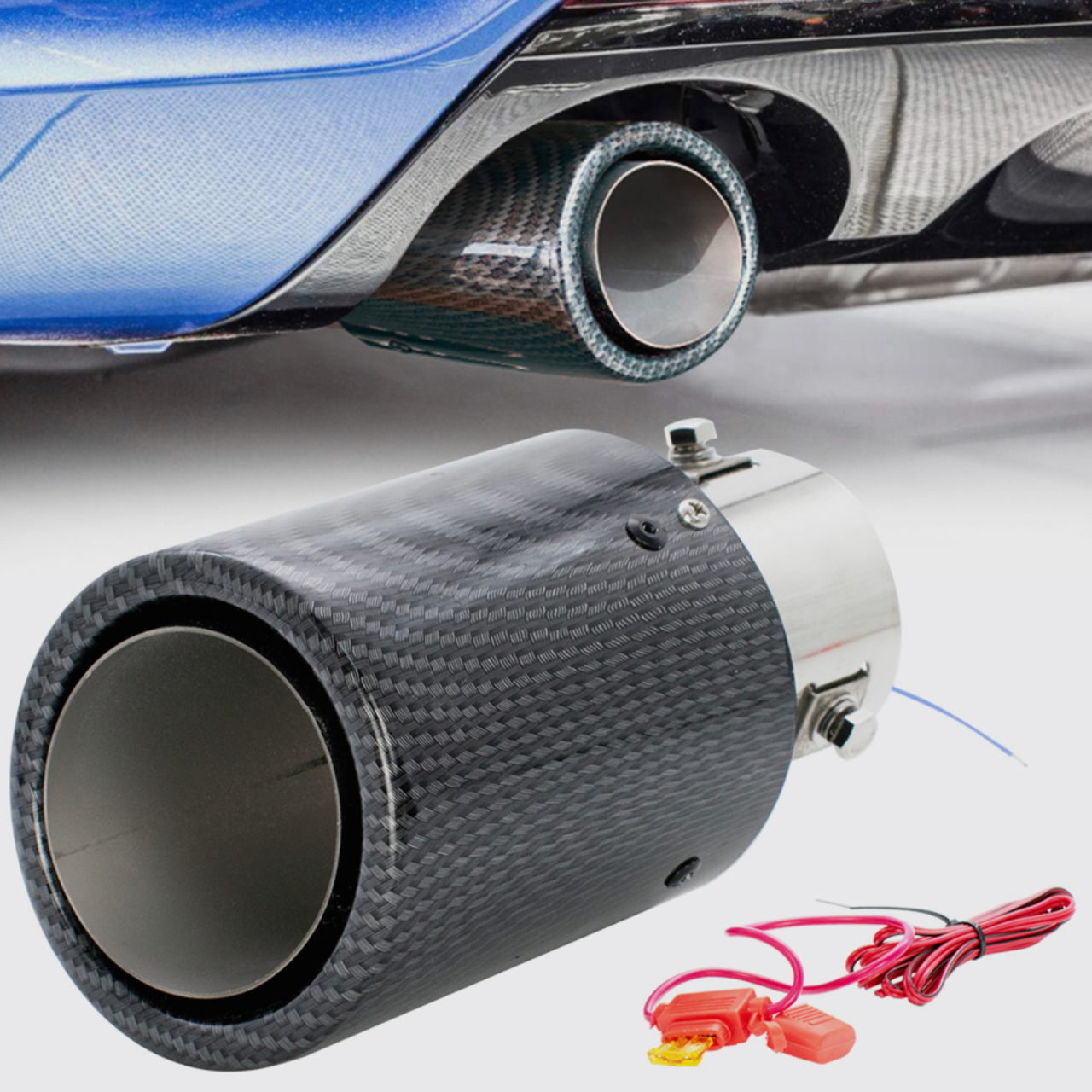 Насадка на глушитель с подсветкой (красная)