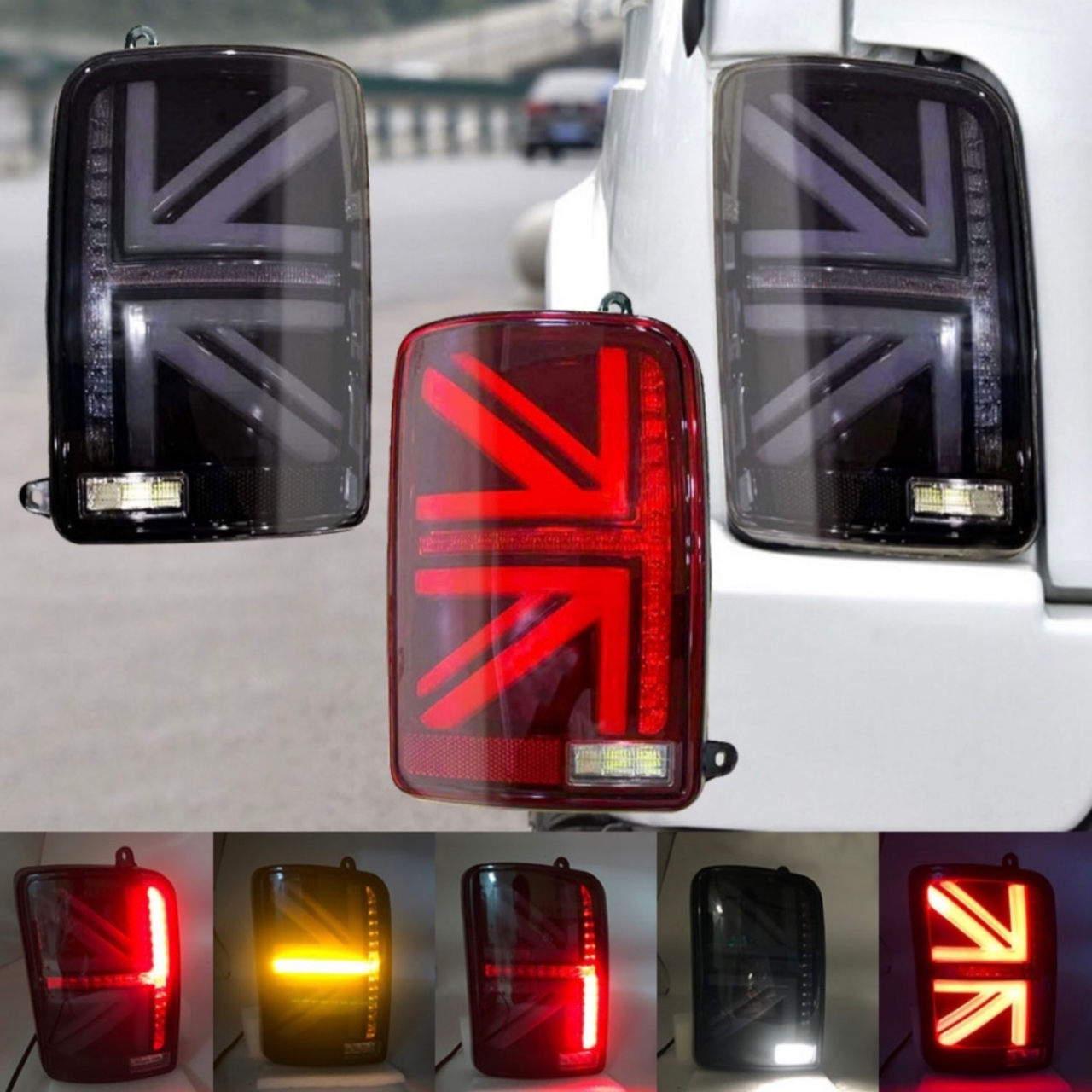 Задний фонарь (стиль флаг Британии) красные, 2 штуки