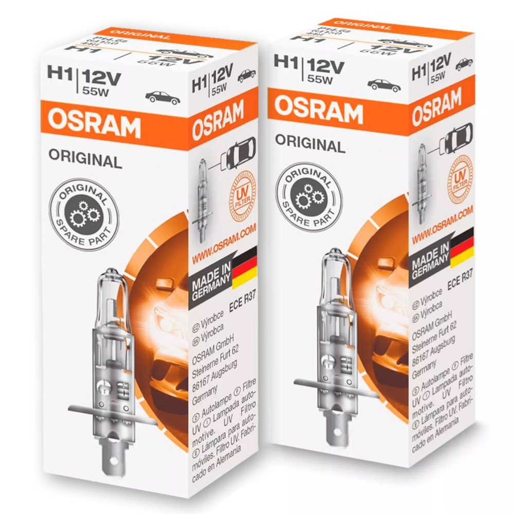 Лампы галогенные Osram цоколь Н1, 2 штуки