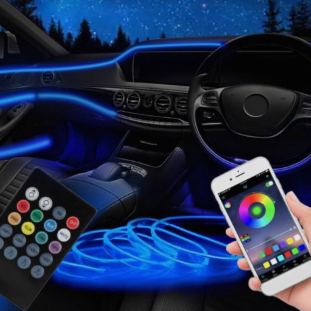 Контурная подсветка салона авто