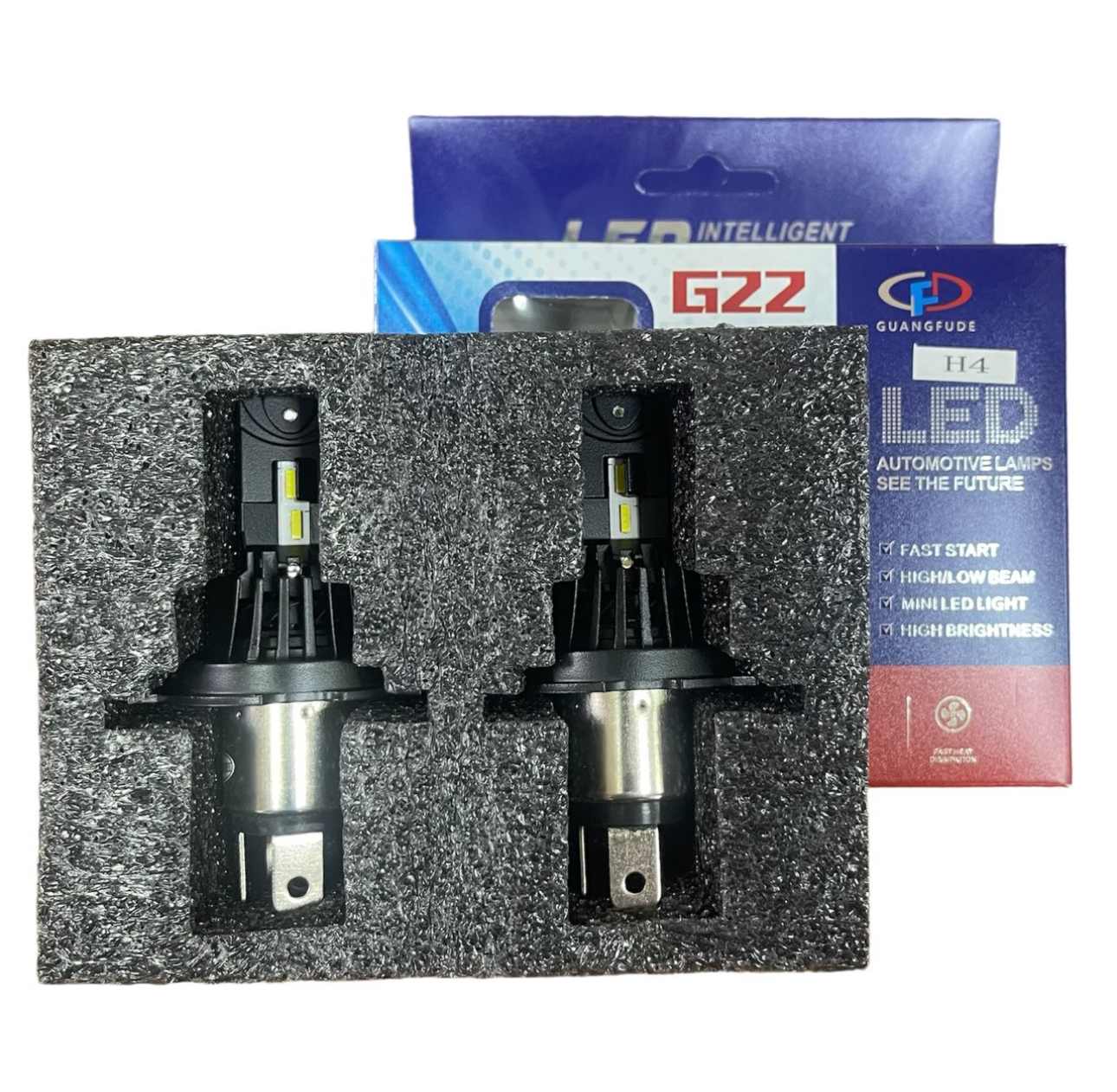 Лампа светодиодная G22 цоколь H4, 2 штуки