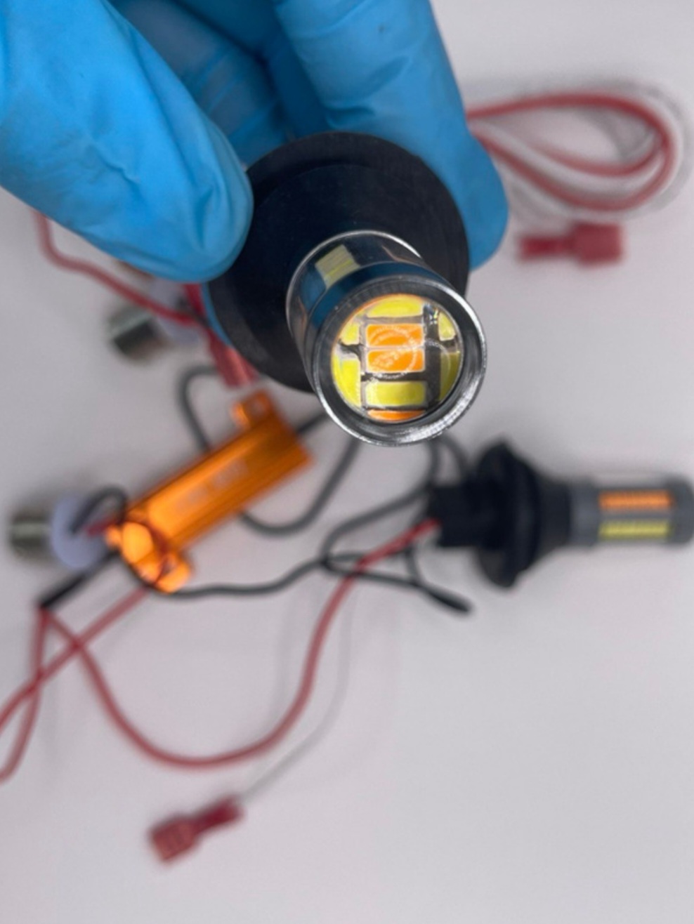 Лампа в поворотники с ДХО (американка) 1156-4014-66SMD, 2 штуки