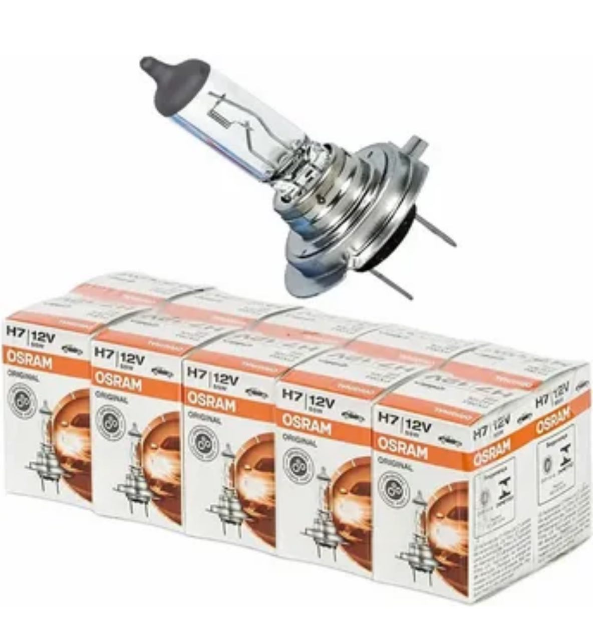 Лампа галогенная Osram цоколь Н7, 10 штуки