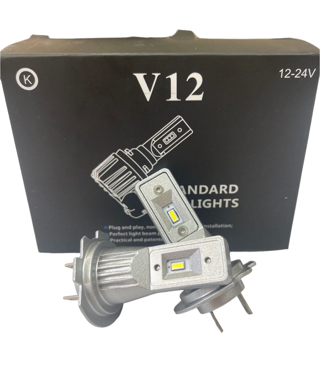 Лампа светодиодная V12 цоколь H7 с обманкой, 2 штуки