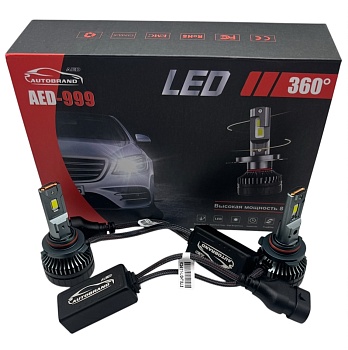 Лампа светодиодная AED999 цоколь HB3, 2 штуки
