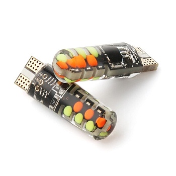 Лампа светодиодная RGB T10 в габариты c пультом, 2 штуки