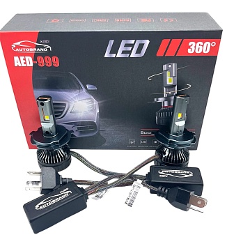 Лампа светодиодная AED999 цоколь H4, 2 штуки