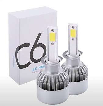 Лампа светодиодная C6 цоколь H27 (880, 881), 2 штуки
