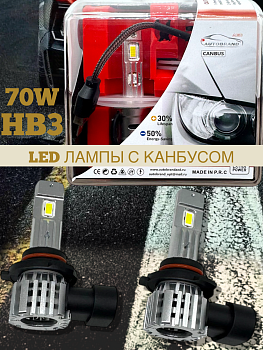 Лампа светодиодная AED цоколь HB3 с канбусом, 2 штуки